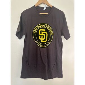 San Diego Padres Baseball Club Yellow Black Brown Short Sleeve Tee Size Small